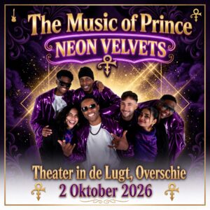 Neon Velvets Tribute to Prince op 2 oktober in Theater In de Lugt in Rotterdam Overschie
